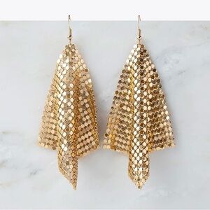Gold Mesh Drop Earrings — Elegant Shimmer by